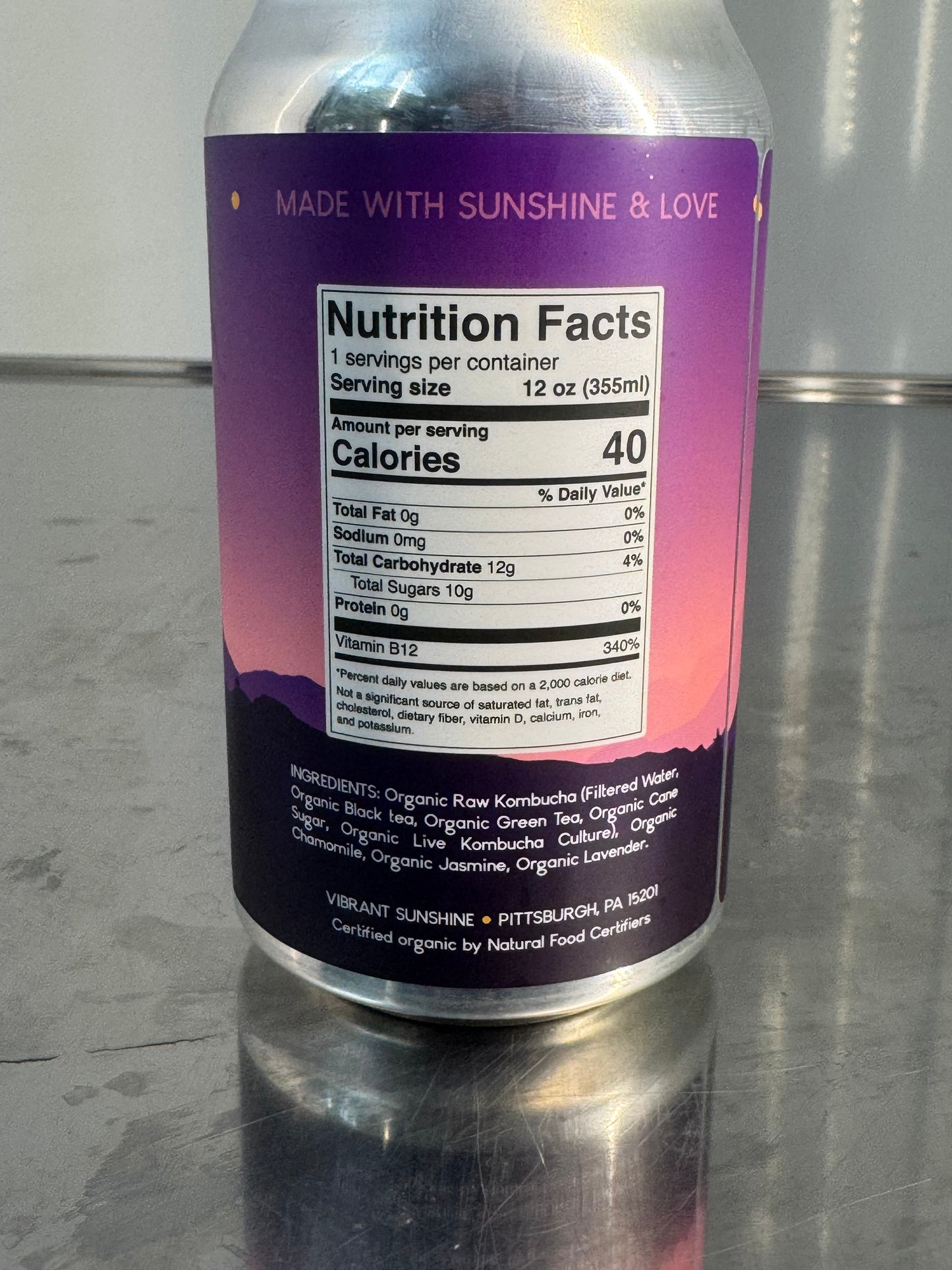 Vibrant Sunshine Organic Kombucha Flower Child