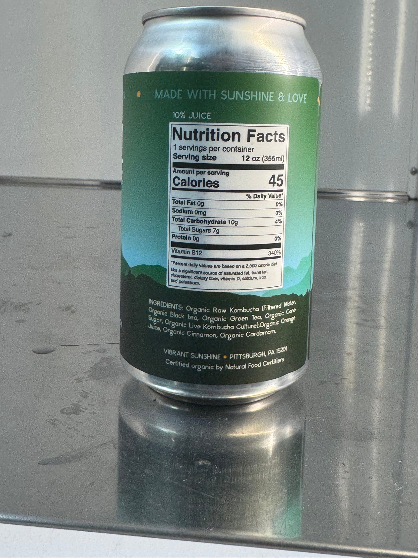 Vibrant Sunshine Organic Kombucha Solar Power